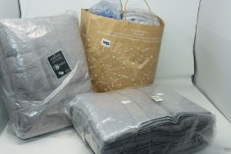 One as new Groovy Superman dressing gown. Three as new Casabella Luxury bath sheet (pack of 4).