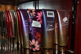 A quantity of assorted as new Victoria's Secret Fragrance Lotions to include Love Addict,