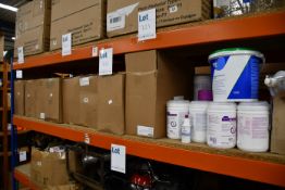 A large quantity of hand sanitiser wipe and related items to include hand sanitising surface wipes.