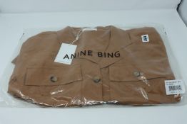 One as new Anine Bing Kaiden Belted Utility Dress In Brown size S (A-02-1009-250).
