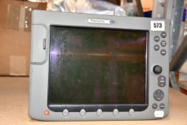 A pre-owned Raymarine E120 Classic Chartplotter (Damaged housing, possibly faulty. Sold for parts