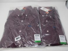 Two men's as new Superdry Burgundy Uni Oxford shirt size L.