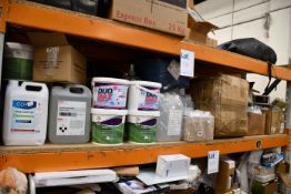 A quantity of miscellaneous cleaning products to include hand sanitiser and anti bac wipes.