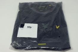 One men's as new Lyle & Scott tipped blue sweatshirt size 2XL.
