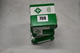 Four boxes of INA Track Roller bearings.