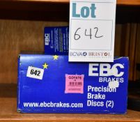 One EBC GD Series Sport disc set in black (GD1676) and one EBC Greenstuff pad set (DP22002), both