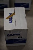 A boxed as new Belden 152 meters spool of mouse wire (Box unsealed).