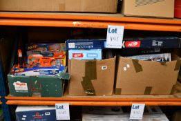 A quantity of miscellaneous toys and related items to include Nerf and acrylic paints.