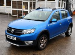 A 2014 Dacia Sandero Stepway Ambiance five door hatchback, registration number WR14 NXC, 898cc,