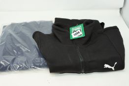 One men's as new Sunspel Cotton Loopback Shorts size L. One as new Puma black sweater size M (577999