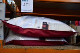 Two as new Brinkhaus duck feather and down square pillows (65x65cm).