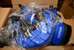 Three boxed as new Nilfisk Drain & Tube Cleaner 8m, two boxed Nilfisk Multi Brush Kit, one Nilfisk