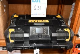 A Pre-owned Dewalt DAB Bluetooth radio speaker/battery charger.