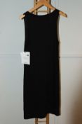 One pre-owned Max Mara black sleeveless viscose jersey dress size L.