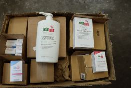 A quantity of as new SebaMed toiletries to include liquid face & body wash, shampoo and moisturizing