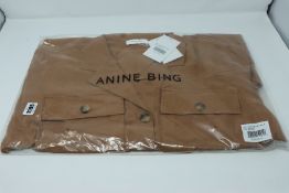 One as new Anine Bing Kaiden Belted Utility Dress In Brown size S (A-02-1009-250).