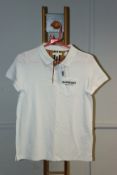 One boy's pre-owned Burberry white polo shirt size 14 y.
