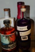 Three gins; Nordic Spirits Lab G.01 (500ml), Tarquin's strawberry and lime gin (70ml) and Empress