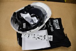 Two as new MSA V-Gard 950 safety helmets in white.