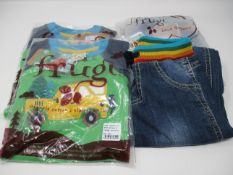 Two kids' as new Frugi Alfie Raglan Top Glen Green Truck size 4-5 y. Two kid's as new Frugi Cody