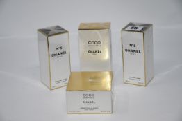 Two Chanel No 5 The Body Lotion (200ml), one Coco Mademoiselle Moisturizing Body Lotion (200ml)