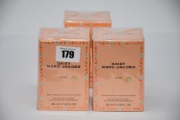 Three boxed as new Marc Jacobs Daisy Daze eau de toilette (50ml).