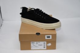 One boxed as new Stepney Workers Club Dellow suede black shoes size UK 11.
