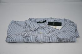 One as new Ralph Lauren silk white/grey washed oxford size XXL (200786802001).