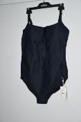 One as new Milea Mini Rib DD/E Maillot swimsuit. Colour: ink. Size 16 (1284E - RIB).