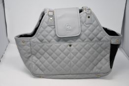 One as new Catwalk Dog Paris Quilted Pet Carrier bag in Grey. Two as new Catwalk Dog Cambridge