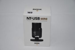 One boxed as new Rode NT-USB Mini (Studio-quality USB microphone).