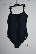 One as new Milea Mini Rib DD/E Maillot swimsuit. Colour: ink. Size 14 (1284E - RIB).