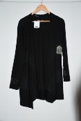 An as new Beige black two piece long sleeved cardigan and short sleeved under t-shirt top (Size 18