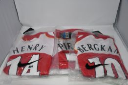 Three as new retro Nike Henry No 14 football tops (UK M), a Nike retro Bergkamp No 10 football