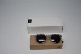 Two boxed as new Eyebuy Direct round clear sunglasses.