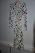 One as new Chinti & Parker belted printed twill midi dress size UK 12.