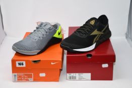 One pair of Nike Metcon 5 trainers in particle grey and smoke grey (Men's UK 8) and one pair of