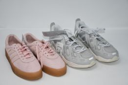 One as new Adidas crocodile size UK 6. One as new Adidas Sambarose Pink size UK 6.