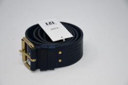 One as new Closed Nigel Cabourn belt. Colour: limoges. Size: 85 (C90229).