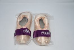 Five pairs of as new Freed Of London hard heel pin Ballet shoes size 7 insole 2.5.