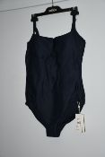 One as new Milea Mini Rib DD/E Maillot swimsuit. Colour: ink. Size 16 (1284E - RIB).