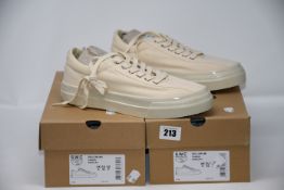 Two as new Stepney Workers Club Dellow Canvas Rawe Cru size UK 8.