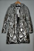 An as new James Lakeland metallic long puffa coat in silver (L/14 - RRP £345).