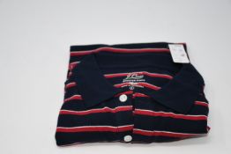 Two as new J-Crew Stretch piqué polo shirt in stripe size M (AH512). Two as new J-Crew Stretch piqué