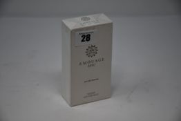 One man's boxed as new Amouage Epic eau de parfum (100ml tester).