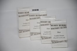 Four boxed as new Burberry Her London Dream eau de parfum (2 x 50ml, 2 x 30ml).