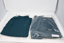 Two pairs of as new Oliver Spencer Ecological Evering drawstring trousers (1 x M, 1 x XL).