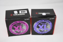 Ten sets of D'Addario EXL115 medium gauge and ten sets of D'Darrio EXL120 super light gauge guitar