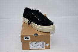 One boxed as new Stepney Workers Club Dellow suede black shoes size UK 7.