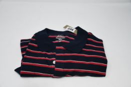 Two as new J-Crew Stretch piqué polo shirt in stripe size S (AH512). Two as new J-Crew Stretch piqué